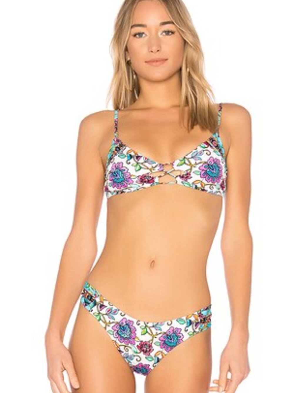 New Nanette Lepore Enchantress Two Piece Bikini Set Floral Women's Size Small